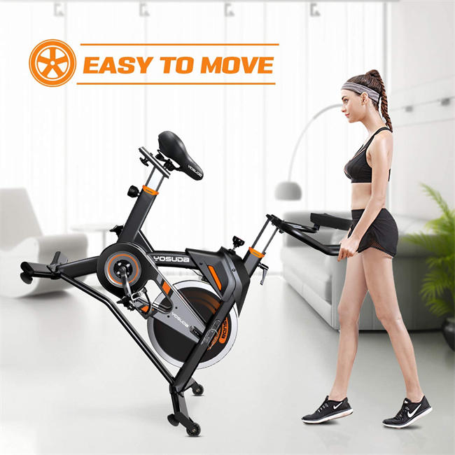 Indoor Cycling Bike Stationary - Exercise Bike for Home Gym with Comfortable Seat Cushion, Silent Belt Drive, iPad Holder