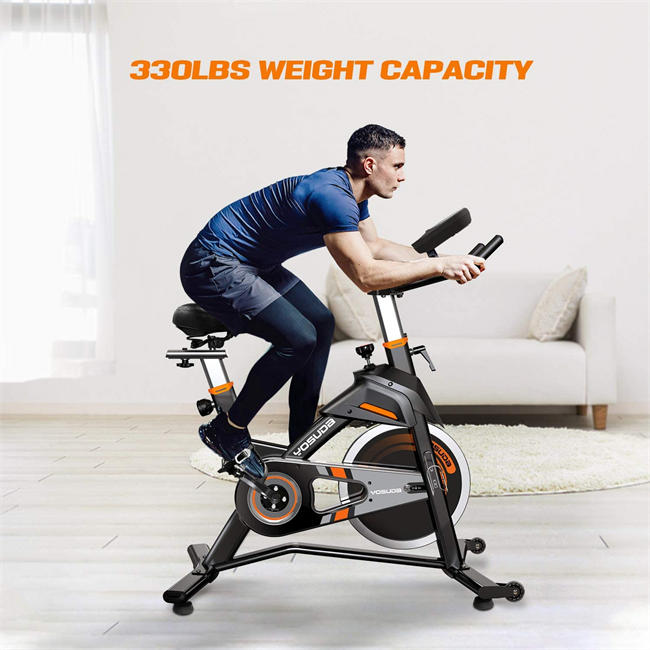 Indoor Cycling Bike Stationary - Exercise Bike for Home Gym with Comfortable Seat Cushion, Silent Belt Drive, iPad Holder