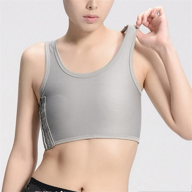 Women Hook Vest Top Corset Straps Sportswear Tank Bra Chest Slim Fit Binders for Lesbian Tomboy