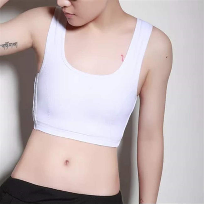 Women Hook Vest Top Corset Straps Sportswear Tank Bra Chest Slim Fit Binders for Lesbian Tomboy