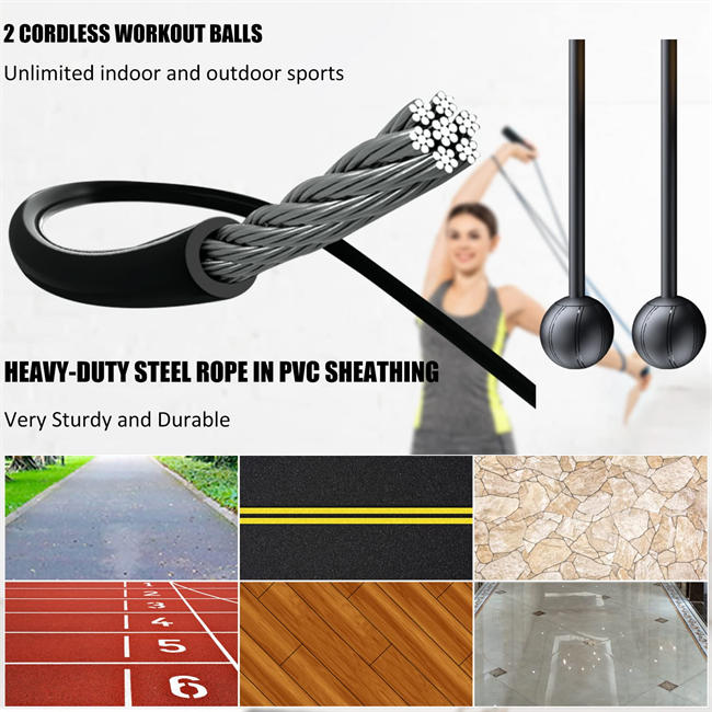 Jump Rope, multifun Speed Skipping Rope with Calorie Counter and Alarm Reminder, Weighted Jump Rope for Fitness, Adjustable Tangle-Free Skipping Rope, 2 in 1 Cordless Jumping Rope for Fitness, Crossfit, Exercise, Workout Women, Men, Kids