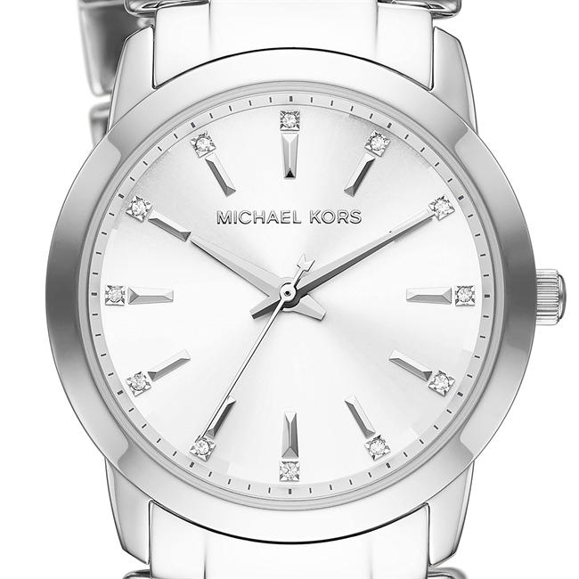 Michael Kors Womens Lady Nini Chain Watch, 3 Hand Quartz Movement with Crystal Bezel