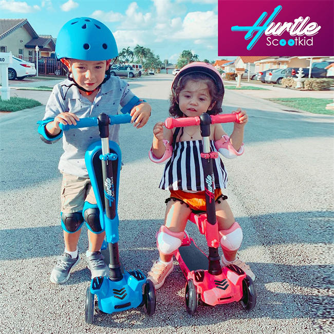 3 Wheeled Scooter for Kids - Stand & Cruise Child/Toddlers Toy Folding Kick Scooters w/Adjustable Height, Anti-Slip Deck, Flashing Wheel Lights, for Boys/Girls 2-12 Year Old 